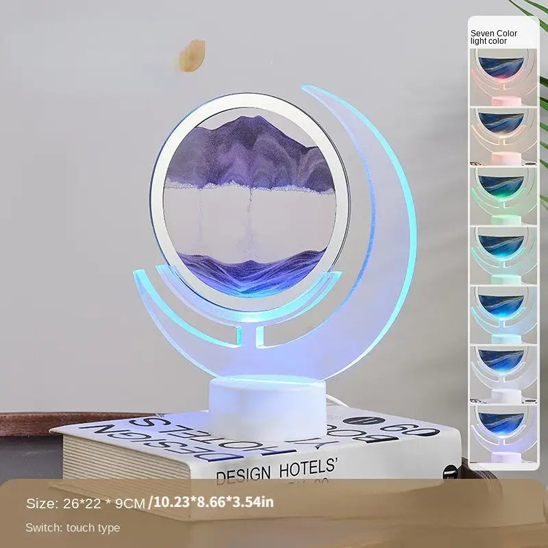 Moving Sand Art Lamp – Mesmerizing 3D Moon Night Light for Home Decor