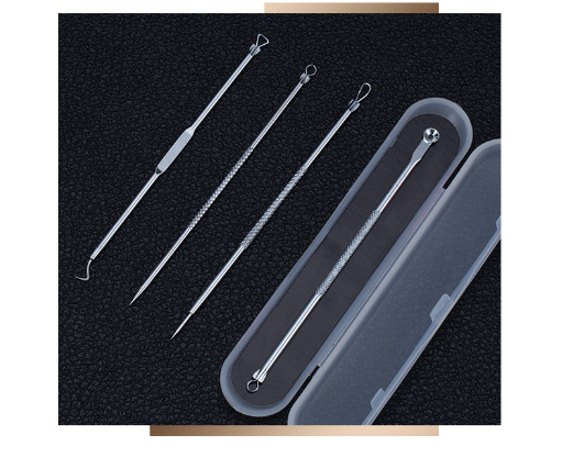 Stainless Steel Pimple Extractor 4-Piece Set