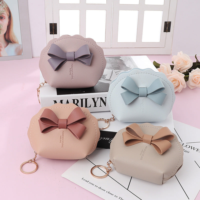 Bow Leather Mini Coin Wallet
