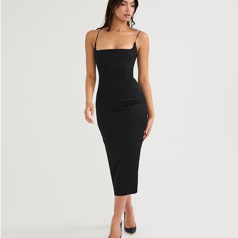 2023 Summer Sexy Solid Color Backless Dress