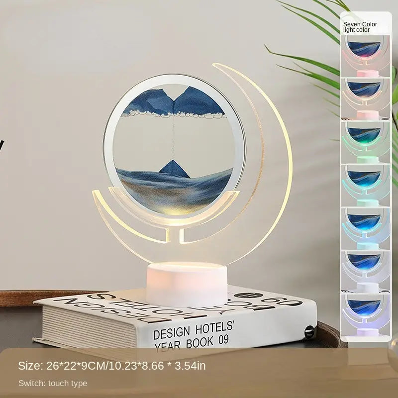 Moving Sand Art Lamp – Mesmerizing 3D Moon Night Light for Home Decor