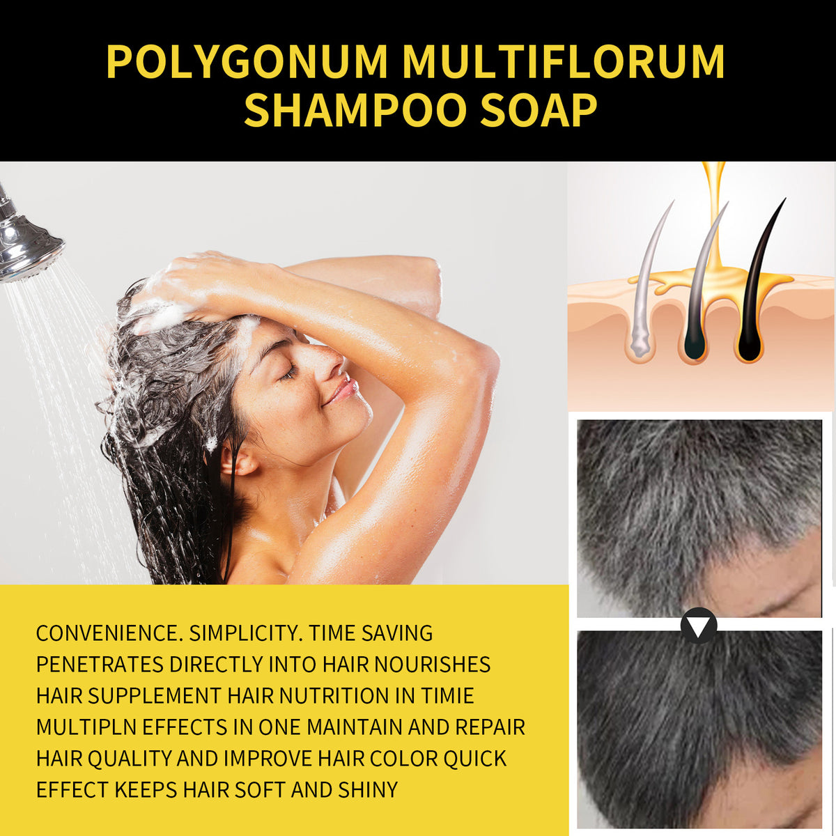 EELHOE Herbal Shampoo with Fo-Ti Essence for Hair Care