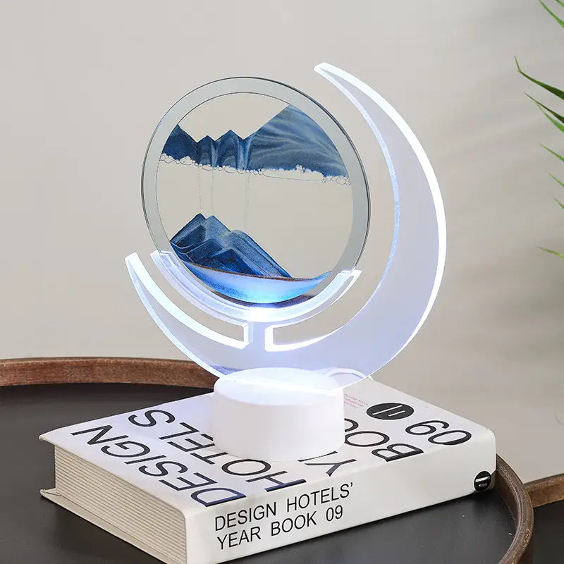 Moving Sand Art Lamp – Mesmerizing 3D Moon Night Light for Home Decor