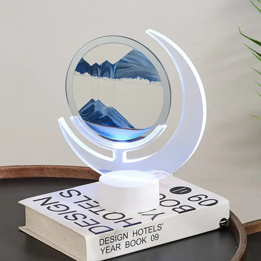 Moving Sand Art Lamp – Mesmerizing 3D Moon Night Light for Home Decor