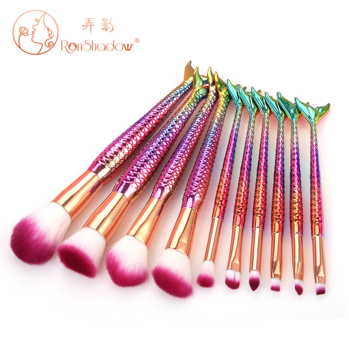 Mermaid Makeup Brush Set - 7 or 10 Pieces