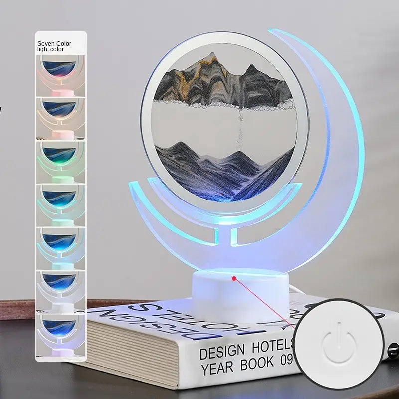 Moving Sand Art Lamp – Mesmerizing 3D Moon Night Light for Home Decor