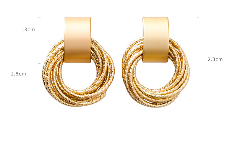 Layered Circle Wrap Earrings with Geometric Design