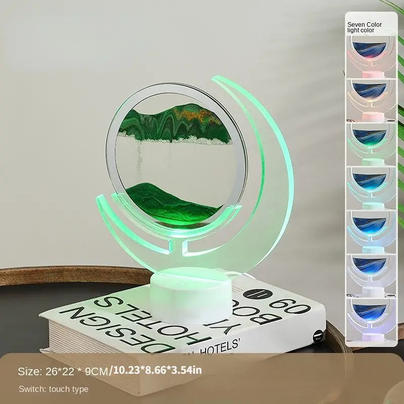 Moving Sand Art Lamp – Mesmerizing 3D Moon Night Light for Home Decor