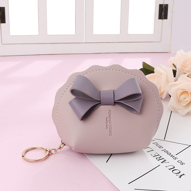 Bow Leather Mini Coin Wallet