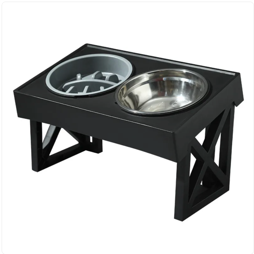 Elevated Slow-Feed Dog Bowl