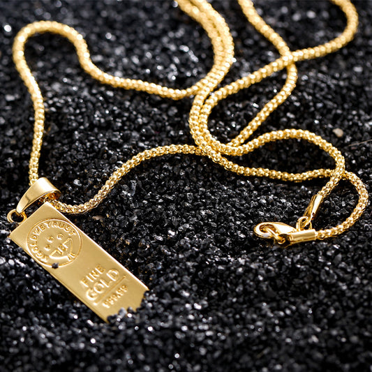 MGOLD WE TRUST Australian Gold Bar Pendant Necklace