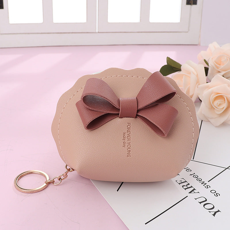 Bow Leather Mini Coin Wallet